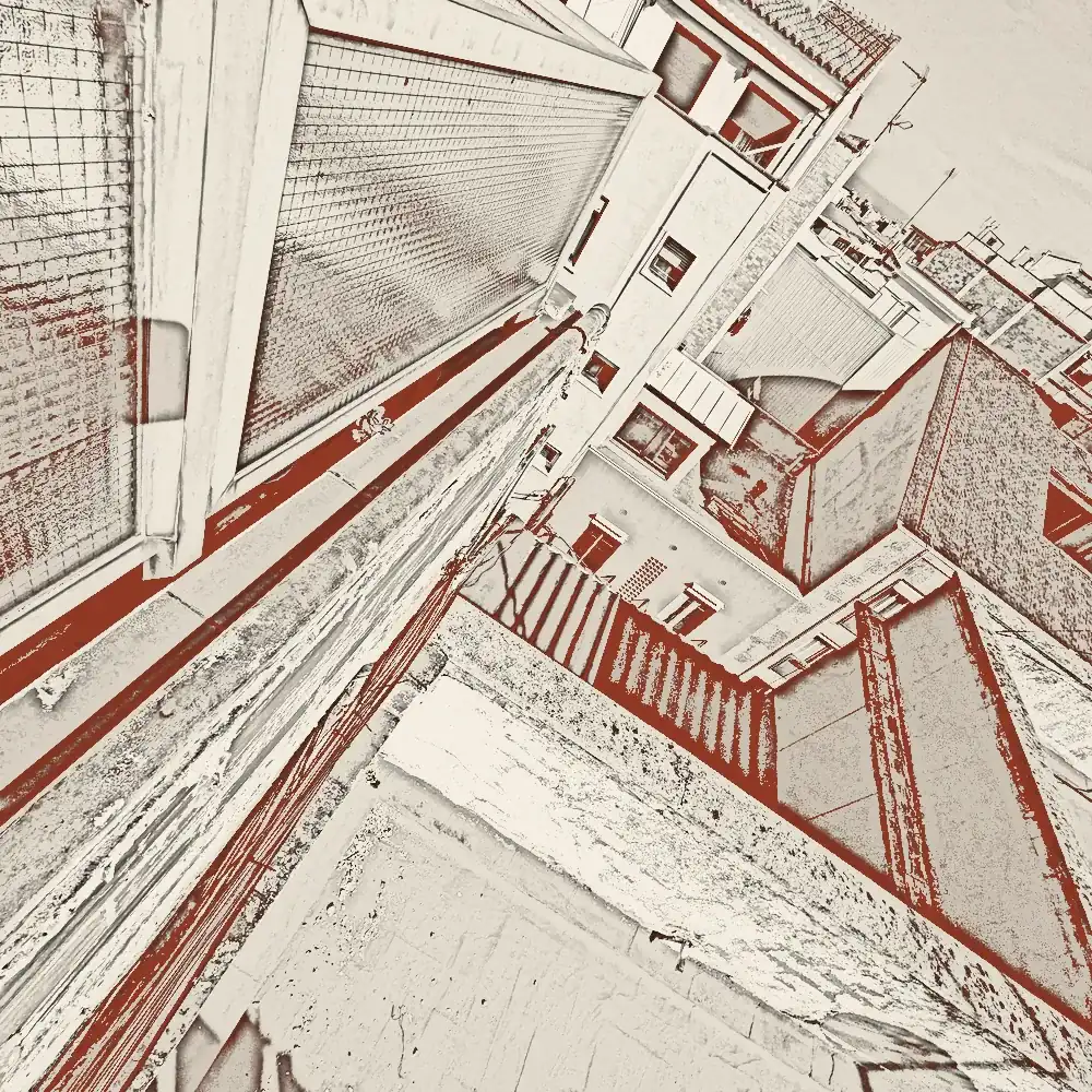 Balcón y patio de una finca del área metropolitana de Barcelona